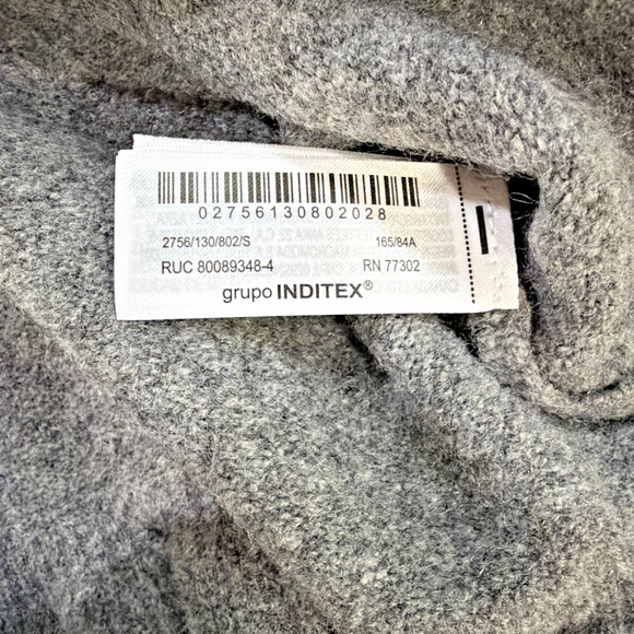 ZARA NWT Gray Ruffle Hem Short Sleeve Sweater Top Size S - Picture 5 of 7